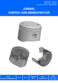 Image of Jurnal Energi dan Manufaktur Vol.11, No.2 Oktober 2018